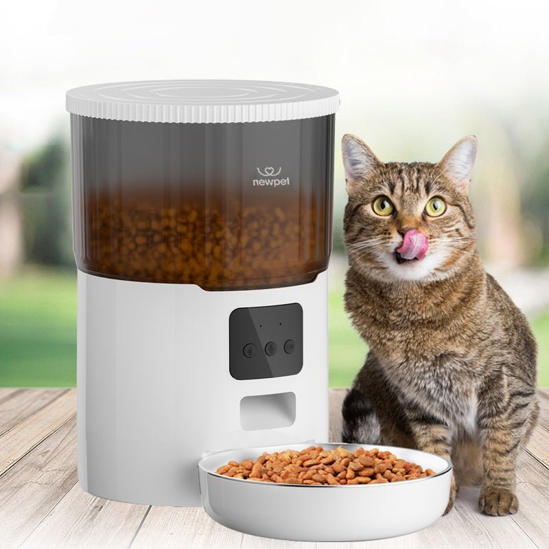 Alimentador Pet Inteligente Automático Wi - Fi App - Tigela De Aço 4L - Dispensador de Comida para Gatos e Cachorros - ShopPatinhas