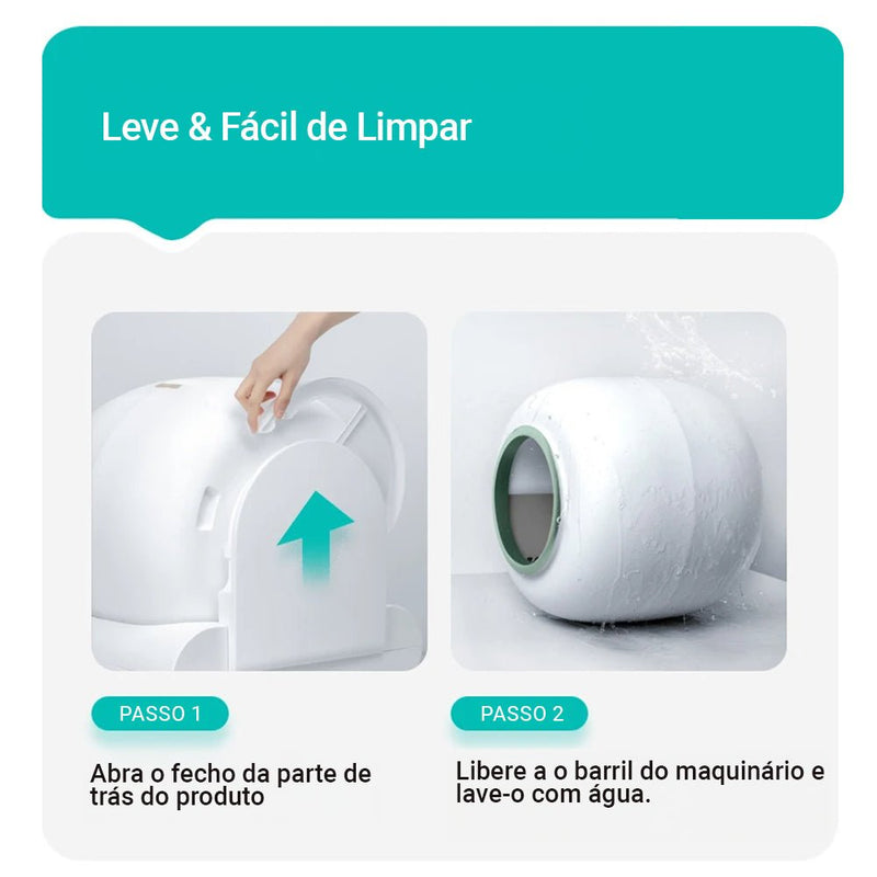 Caixa de Areia Automática Eletrônica 65L - Auto - limpeza Sanitário Higiênico - Banheiro para Gatos - ShopPatinhas