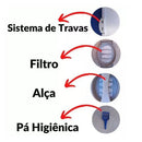 Caixa de areia Gato fechada modelo grande completo - Acompanha: comedouro, filtro, pá higiênica, peneira, bandeja - ShopPatinhas