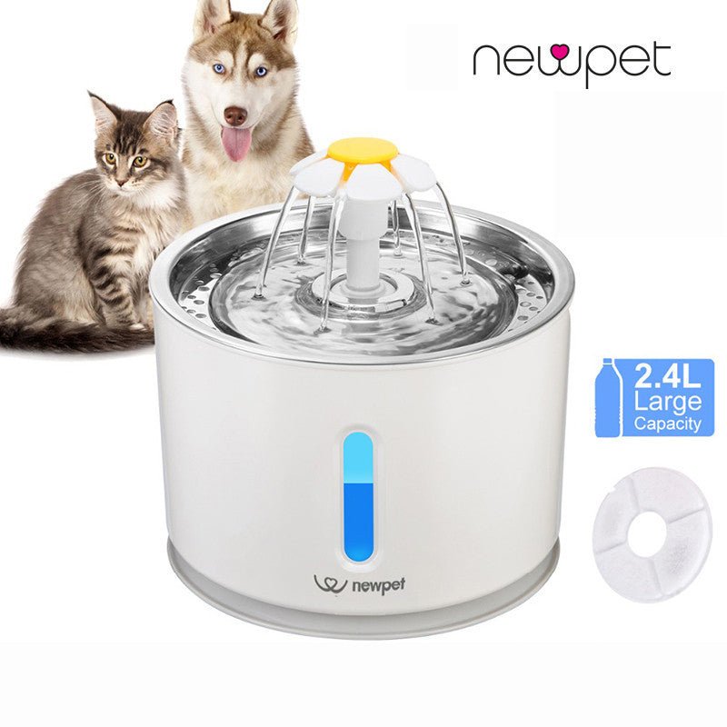 Fonte De Água Bebedouro Gatos 2.4L Automático Filtro Interior LED - ShopPatinhas