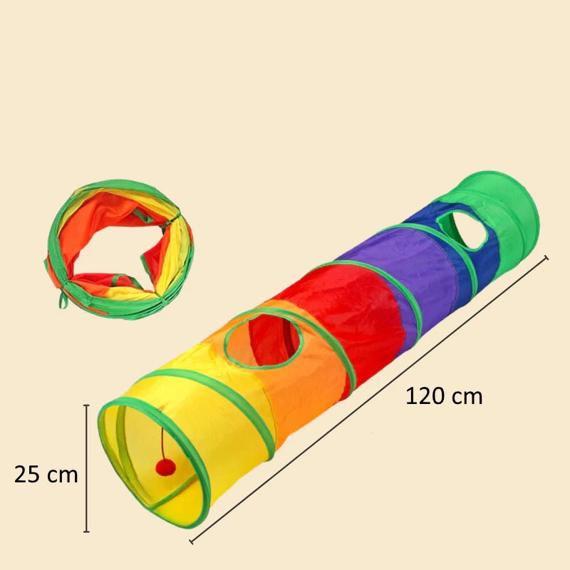 Túnel Arco-Íris Interativo <br> Brinquedo Portátil 3 em 1 - ShopPatinhas