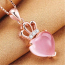 Colar Gato Luxury Exclusivo <br>💎 Quartzo Rose Brilhante - ShopPatinhas