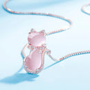 Colar Gato Luxury Exclusivo <br>💎 Quartzo Rose Brilhante - ShopPatinhas